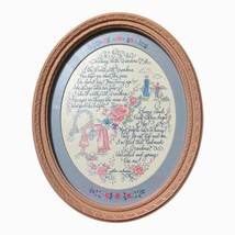 Homco Walking w/Grandma 1985 Pink Plastic Oval Framed Picture Verse Vintage - £18.19 GBP