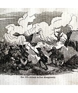 Attack On Fort Montgomery 1845 Woodcut Print Victorian Revolutionary War... - $54.87 CAD