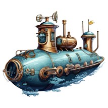 Vintage Submarine Vinyl Decal Sticker UV &amp; Water Proof Water Bottle Bump... - $109.41 MXN