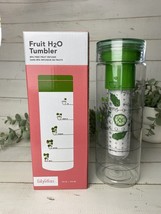 NIB FabFitFun Fruit H2O Tumbler Fruit Infuser Green-Bloom Free Shipping - £10.96 GBP