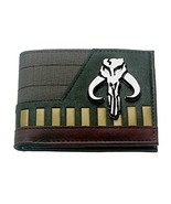 Star Wars Bounty Hunter Boba Fett Family Metal Logo Leather Bi Fold Wallet - $403.40 MXN