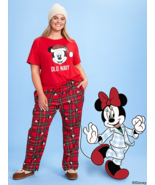 Old Navy Womens 2X Disney Red Plaid Flannel Pajama Pants Mickey Minnie C... - $43.51
