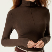 OGL Eco Mousse Thermal Brushed Pin-Tuck Mock Neck Long Sleeve Top Size XS - $19.99