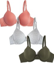 Fruit of the Loom Women&#39;s T-Shirt Bras (3pk) 34B  Desert Dusk/Grey Heath... - £22.38 GBP