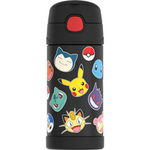 Pokemon Fan Faves Thermos Funtainer 12 Ounce Bottle Black - £25.16 GBP