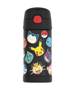 Pokemon Fan Faves Thermos Funtainer 12 Ounce Bottle Black - £25.00 GBP