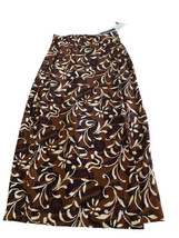 Vintage Jennifer Moore 100% Silk Maxi wrap Skirt Color Browns/Cream 8P new - £12.65 GBP