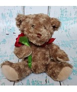 DAN DEE Brown Bear With Red Rose Bud Collectors Choice sits at 9&quot; - $21.45 CAD