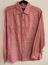 NAT NAST Silk Button Down Shirt-Textured L/S Mens EUC Medium Pink - $8.79