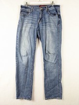 Lucky Brand Original Straight 221 Mens Jeans Distressed Size 33x34 Cotton Blue - £15.25 GBP