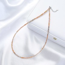 3mm Natural Stone Tourmaline Handwork Necklace for Women Gift Wedding Party Jewe - £33.28 GBP