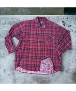 Vintage PURITAN thin print plaid flannel shirt XL punk trucker grunge 90... - $12.88