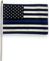 Thin Blue Line USA Flag - 12x18 Inch 12 Pack - $44.29 CAD