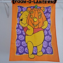 Pooh Pumpkin Flag Halloween Fall Purple Large Double Sided Reversible Vtg Winnie - £11.13 GBP