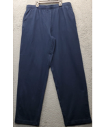 Lands&#39; End Trouser Pants Mens Large Navy Super Soft Straight Leg  Elasti... - $24.25
