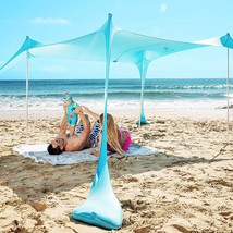 Sun Ninja Pop Up Beach Tent Sun Shelter Upf50 With Sand Shovel,, Or Picnics - £131.28 GBP