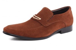 Crown Of Thorns Brown Suede Leather Loafer Shoes Made To Order Men Loafer Shoes - £101.70 GBP