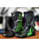 Racing Monster Energy  Cowhide Motorbike Leather boots Ce Approved  - $150.00