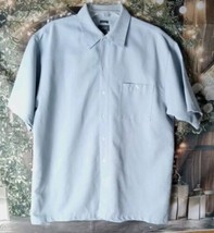 Bruno Sueded Shirt Size L 16.5 Button Pocket Short Sleeve Gray  - $15.84