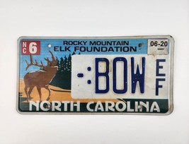 North Carolina Rocky Mountain Elk Foundation License Plate Personalized BOW - £63.30 GBP