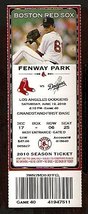 Los Angeles Dodgers @ Boston Red Sox 2010 Ticket Clay Bucholtz - £2.35 GBP