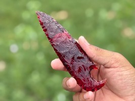 6&quot; Large Red Obsidian Arrowhead – Handcrafted Crystal Spearhead Gift Point - $15.83+