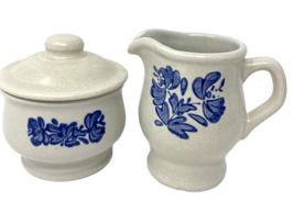 Pfaltzgraff Yorktowne Creamer Pitcher and Sugar Bowl with Lid - £15.04 GBP