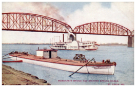 Merchant Bridge and Steamer Spread Eagle St. Louis, Missouri Ship Postcard - £6.97 GBP