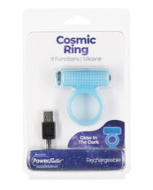 Cosmic Cock Ring W/rechargeable Bullet 9 Functions Glow In The Dark - $28.79