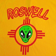 Roswell NM Alien UFO T Shirt Mens Size M Gold Gilden Cotton Screen Print... - £8.59 GBP