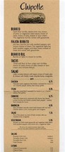 Chipotle Menu Pick Your Style Start Filling Pay Up Chow Down  - £11.05 GBP