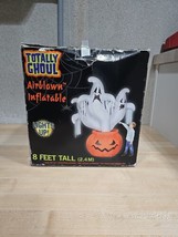 Vintage 8&quot; 8ft Airblown Inflatable Halloween Spooky Ghosts Pumpkin W/ Stakes  - $59.41