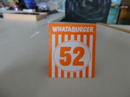 Whataburger Restaurant Tent Table Number #52 lowrider - £15.25 GBP