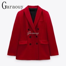 Garaouy 2022 New Women Spring Autumn Wear British Style Double-breasted Slim-fit - £119.25 GBP