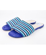 Botkier Marley Marina Slides Womens 8 Ultramarine Stripe Suede Open Toe ... - $39.63 CAD