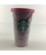 Starbucks 16oz Tumbler Cup Pink Swirl Heart Valentines Day Lid Coffee Co... - $39.55