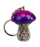 Smiling Magic Mushroom Keychain - Purple - £12.88 GBP