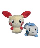 Pokemon Center Plusle &amp; Laying Minun Untagged Plush Toy Stuffed Animal D... - £22.70 GBP