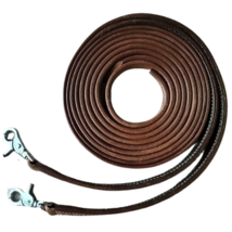 Grewel Western Chestnut Reins Turquoise Lacing Snap Ends 8' long NEW image 2