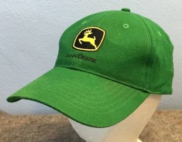 John Deere Ball Cap Embroidered Logo Green Rare Sample Hat Clean - $24.74