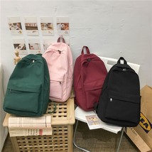En backpack solid color women shoulder bag fashion school bag for teenage girl children thumb200