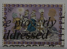 VINTAGE STAMPS BRITISH GREAT BRITAIN ENGLAND UK GB 8 P PENCE CHRISTMAS X... - $1.75