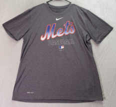 MBL New York Mets Nike Shirt Baseball Unisex Large Gray Short Sleeve Crew Neck - £14.50 GBP