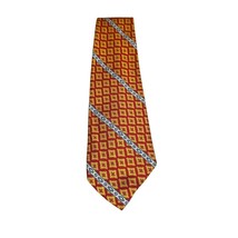 Vintage Cricket Mens Tie Yellow Red Bold Geometric Pattern Rare Asymmetr... - $39.99