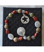 Gemstone elastic bracelet, designer bracelet, elastic bracelet, jasper (... - £17.27 GBP