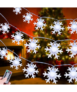 [ 8 Modes &amp; Timer ] Christmas Snowflake String Lights Decoration, 33 Ft ... - £8.82 GBP