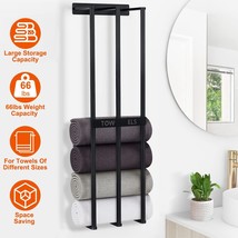 Towel Rack Holder - Wall Mounted Storage Shelf Organizer For Bathroom Spa Style - £40.09 GBP