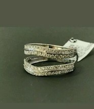 1CT Simulated Diamond Ring 14k White Gold Plated Split Shank Solitaire Enhancer - £55.17 GBP