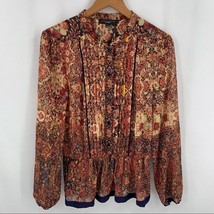 Sanctuary printed blouse elastic waist pleated Medium - £14.85 GBP