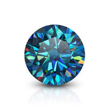 1.50 Ct Deep Blue Round Cut Brilliant Loose Moissanite VVS1 Clarity - £27.04 GBP